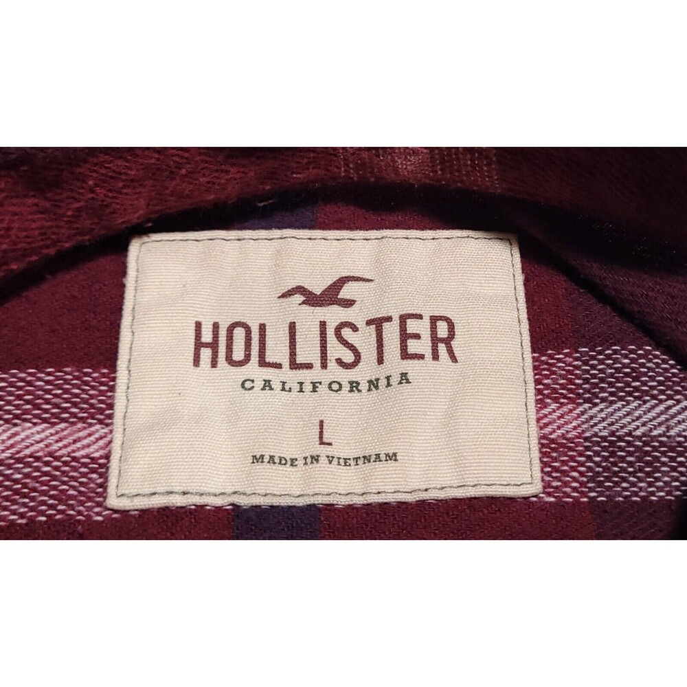 Hollister Flannel Plaid Checkered Shirt Mens Large Red Blue White NWOT - Picture 9 of 9